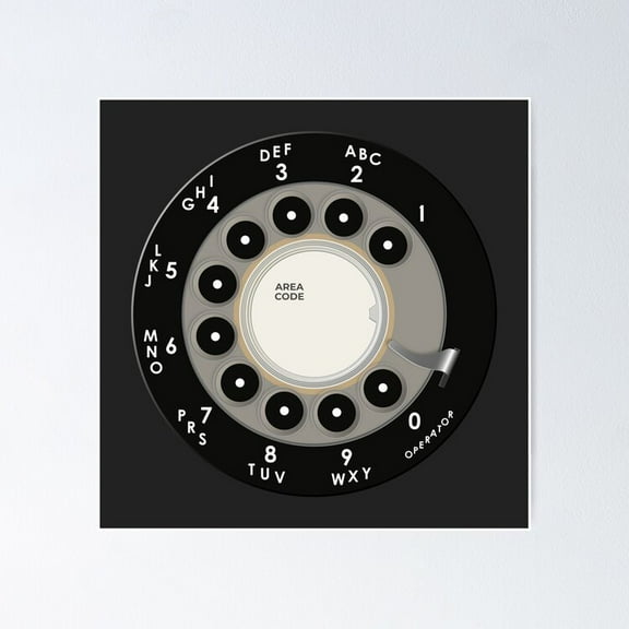 Poster Rotary Phone Dial - No Framed, Vintage Wall Art, Trendy Retro Print, Positive Quote Poster, Room Decor, Wall Art, Poster Only