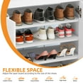 thumbnail image 3 of Uforic Shoe Cabinet with Top Drawer&Sensor Light ,Farmhouse Narrow Slim 6-Tier Shoe Storage Cabinet for 16 Pairs for Entryway, Foyer,White & Walnut, 3 of 7