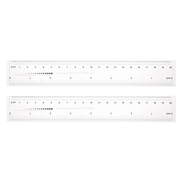 Flexible Ruler 8 Inch 0.1mm Scale PET Plastic Covered Film Straight Ruler, 2 Pieces