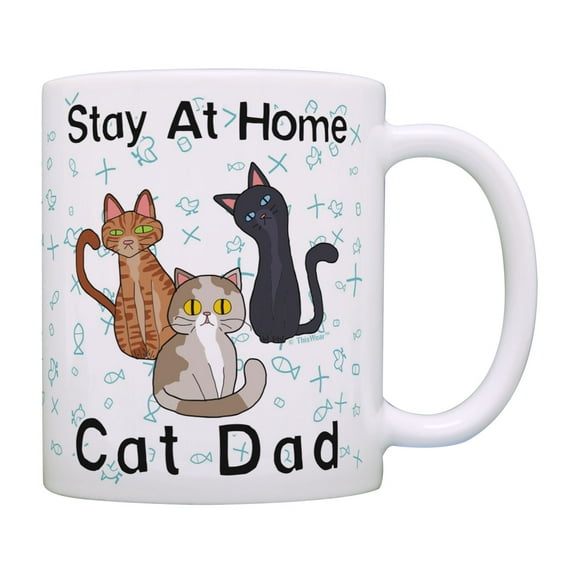 ThisWear Cat Themed Gifts Stay At Home Cat Dad Mug Cat Cup Cat Related Gifts Cat Coffee Mug Dad