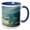 Blue/White, variant on 3drose, Blue Swirling Clouds, 11oz Two-tone Black Mug