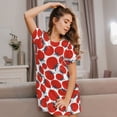 thumbnail image 3 of Fotbe Hand Drawn Tomatoes Bata de Dormir para Mujer con Estampado, Camisón de Algodón de Manga Corta, Ropa de Dormir Casual, 3 of 6