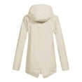 thumbnail image 2 of Fangasis Ladies Outwear Zip Up Hooded Coat Sherpa Lined Parka Jacket Women Windproof Trench Coats Casual Outdoor Windbreaker Apricot M, 2 of 3