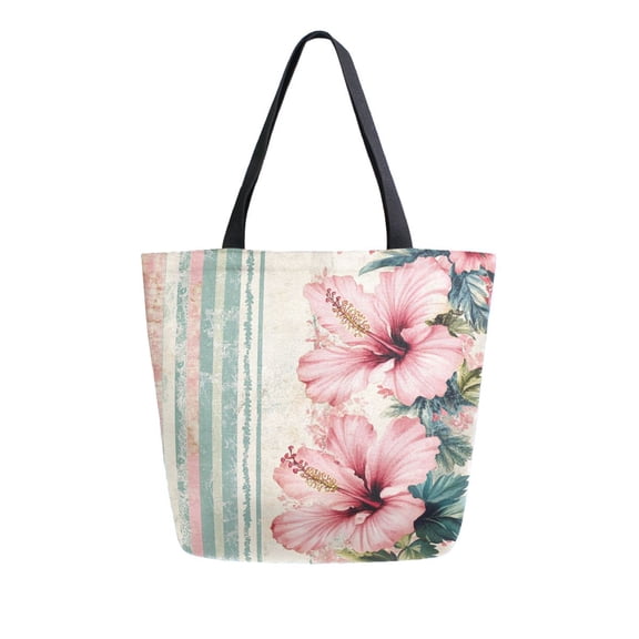 DIXRUYEE Tote Bag Women Weekender Travel Bag Shoulder Handbag Hibiscus Harmony Printed
