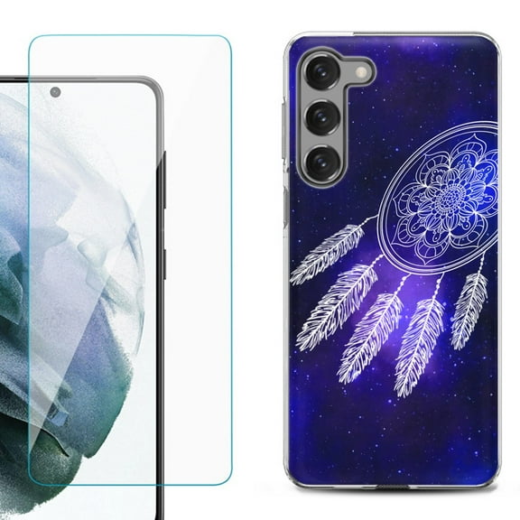 Shockproof Fashion Phone Case for Samsung Galaxy S23  / S23 Plus 5G, with Tempered Glass Screen Protector, by OneToughShield ® - Dream Catcher