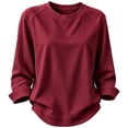 thumbnail image 6 of Maplenight Womens Crew Neck Sweatshirt Raglan Long Sleeve Casaul Loose Fit Fall Sweatshirts, 6 of 8