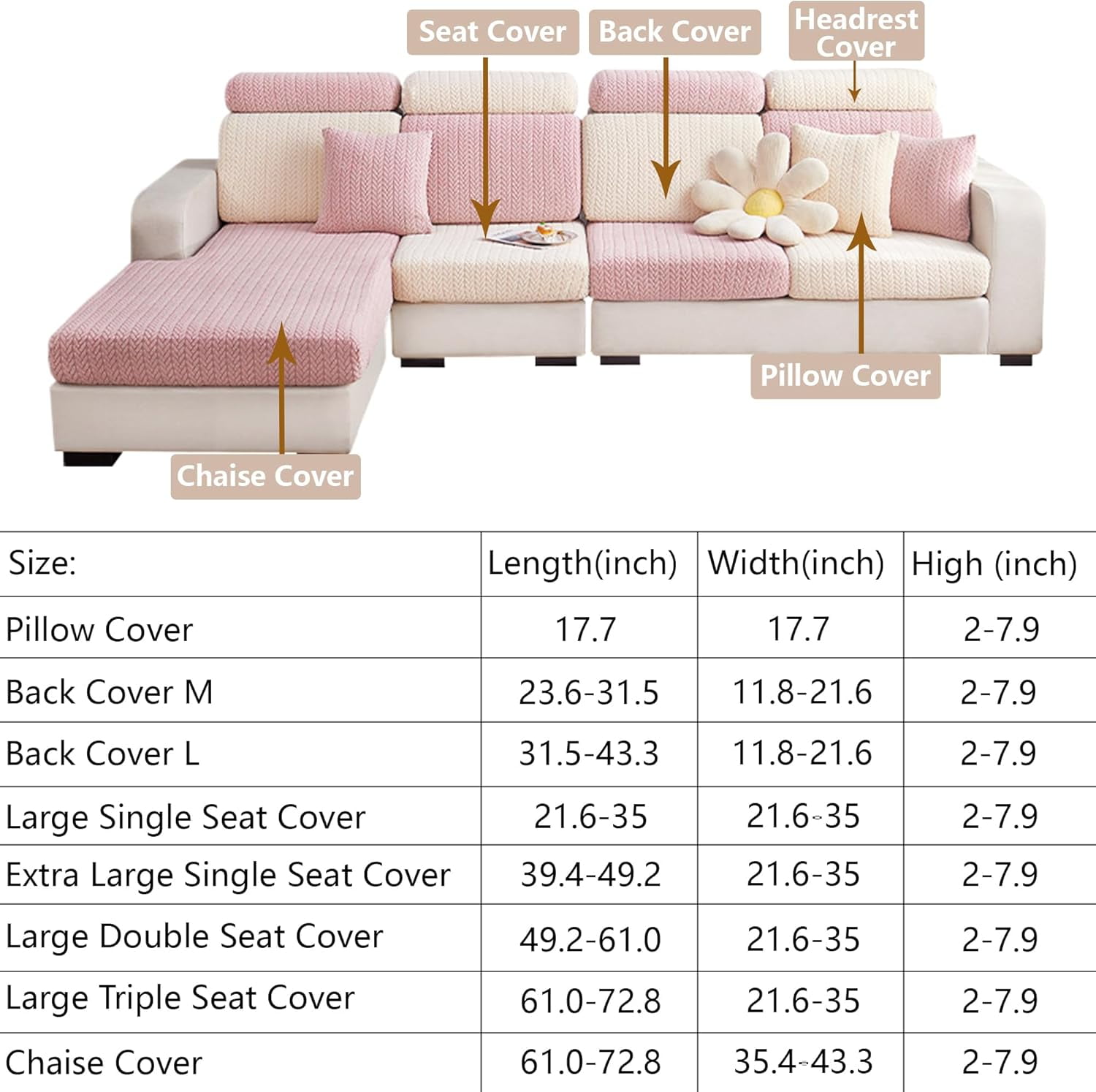 Sofa Covers Sectional Couch Covers:Washable Stretch Sofa Slipcovers,Wear-Resistant Universal Couch Cushion Replacement,3D Jacquard Velvet Magic Sofa Covers (Green, Large Triple Seat Cover)
