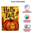 thumbnail image 5 of America Forever Stained Glass Pumpkin House Flag, 28 x 40 inches Double Sided, Hello Fall Pumpkin House Flag, Pumpkin Banner, Autumn Decor Outdoor Seasonal Flags for Yard, Lawn, 5 of 5