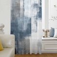 thumbnail image 6 of Blue Sheer Curtains 45 Inches Long, Retro Oil Painted Modern Abstract Art Light Filering Curtains, Breathable Simi Curtain Privacy Drapes for Kitchen Bathroom Lightweight Small Window Treatment, 6 of 9