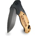 thumbnail image 2 of GEREMF-Groom Pocket Knife Gift - Laser Engraved Wooden Knife Set With Glass Breaker, Seatbelt Cutter & Belt Clip - Ideal Groom Wedding Gift for Groomsman Proposal (Groom), 2 of 4