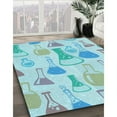 thumbnail image 2 of Ahgly Company Indoor Rectangle Patterned Tron Blue Area Rugs, 2' x 4', 2 of 6