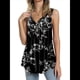 thumbnail image 1 of Camisetas de Tirantes de Verano para Mujer, Sin Mangas, Holgadas, Estilo Henley, con Botones, para Combinar con Leggings, Blusa Plisada Informal. Negro 5XL, 1 of 7