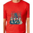 thumbnail image 4 of All-Stars of America Fourth Of July T-Shirt Men's Baseball Inspired Short-Sleeve Novelty Parody Funny Tee, 4 of 5