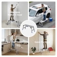 thumbnail image 5 of Loyoda Folding Work Platform, 800 lbs Load Capacity, Aluminum Drywall Stool Ladder, Heavy Duty Work Bench, Non-Slip Feet, Ideal for Washing Vehicles, Cleaning, Painting, Decorating, 5 of 8