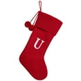 thumbnail image 2 of Harliver 16.5 inches Initial Monogram Embroidered Christmas Stocking, Knitted Christmas Decorations Stocking, as Gift Bag Children's Candy Gift Bag Socks Christmas Tree Ornaments, Red(U), 2 of 4