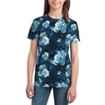 thumbnail image 2 of Fuzoiu Ink Rose Print Youth Short Sleeve T-Shirt,Youth Dry-Fit Active Athletic T-Shirt,Short Sleeve Tops Tees for School, Sports, and Casual Wear, 2 of 6
