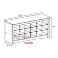 thumbnail image 4 of Bowery Hill 3 Tier Wood Shoe Storage Bench with 18 Shoe Cubbies in Brown, 4 of 4