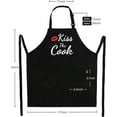 thumbnail image 3 of sidao Funny Aprons for Women Men - Kiss the Cook Apron - Funny Chef Cooking BBQ Grill Aprons with 2 Pockets - Birthday Mothers Day Gifts for Mom, Wife - Fathers Day Christmas Gifts for Dad, Husband, 3 of 6