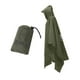 thumbnail image 1 of Poncho de lluvia con capucha, impermeable reutilizable 3 en 1 con cordón ajustable. Verde oscuro, 1 of 9