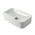 thumbnail image 6 of KRAUS Soft Rectangular Ceramic Vessel Bathroom Sink in White with Pop-Up Drain in Satin Nickel, 6 of 8