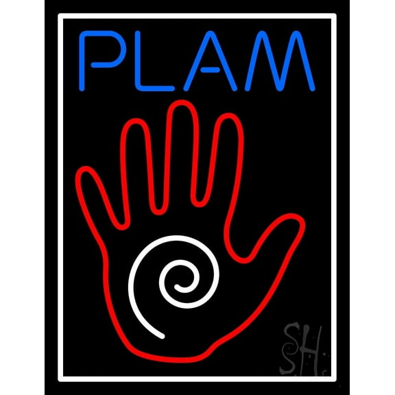 Red Palm LED Neon Sign 31" Tall x 24" Wide - inches Black Square Cut Acrylic Backing, with Dimmer - Bright and Premium built indoor LED Neon Sign for Storefront.