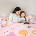 thumbnail image 4 of Feelyou Pink Groovy Flower Twin Bedding Sets 7-Piece, Kawaii Cartoon Floral Bedding Comforter Set, Teens Kids Girls Women Reversible Sheet Sets, Breathable Home Decor, 4 of 8