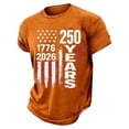 thumbnail image 3 of Boys 250 Anniversary USA Shirt Casual Fashion 250 Years America Shirt Short Sleeve Celebration Patriotic Flag American 250 Years 4th July 2026 T-Shirt(Orange,3-4 Years), 3 of 3