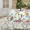 thumbnail image 5 of Round Outdoor Tablecloth with Umbrella Hole and Zipper, Patio Table Cloth with Umbrella Hole Round, Fabric Waterproof Tablecloth for Spring/Summer/Party/Picnic, 60" x 60", Flowers and Birds, 5 of 6