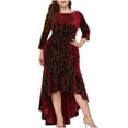thumbnail image 2 of DPTALR Femme Col Rond à Manches Longues Fermeture Éclair en Jachère Confortable Robe Longue, 2 of 6