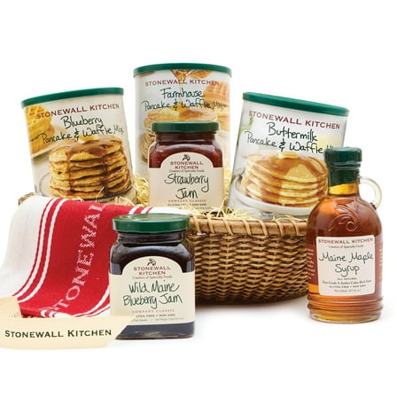 Stonewall Kitchen, Morning Favorites 7-Piece Gift Set with Reusable Basket