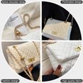thumbnail image 1 of Bolso de hombro para mujer, bolso de mano de moda, bolso cruzado de diseñador acolchado con correa de cadena, blanco:;:;, 1 of 6
