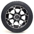 thumbnail image 2 of Golf Cart Wheels and Tires Combo - 12" Madjax Vortex Machine Black- Set of 4, 2 of 3