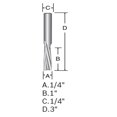 thumbnail image 3 of Bosch 1/4In Solid Carbide Double Flute Acrylic Router Bit, 3 of 3