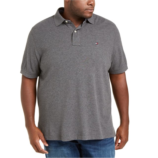 Polo de rugby Tommy Hilfiger para hombre Solid Ivy, gris, XLT