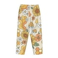 thumbnail image 5 of Kll Womens Groovy Hippie Flower Mushrooms Print Pajama Pants Soft Pajama Bottoms For Women Cozy Lounge Pants, 5 of 9