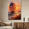 thumbnail image 2 of American Flag Canvas Wall Art, 4th of July Patriotic Canvas Print, Vintage Landscape Paintings for Modern Home Living Room Bedroom Office Decor, 2 of 7