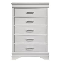 Brooklyn Modern 5 Drawers Chest made with Wood in White