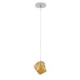 thumbnail image 4 of Bethel AMBER DISTORTED GLASS SINGLE PENDANT LIGHT FIXTURE WITH CHROME HARDWARE, 4 of 5