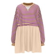 thumbnail image 3 of DailyTrove Women's Short Sleeve Striped Two-Piece Set, Crop Top & Skirt, Summer Casual & Trendy Wear, Modern Fit, 3 of 6