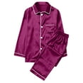 thumbnail image 2 of Bxsruta 2 Piece Pajamas Set Satin Christmas Pajamas for Family Solid Silk Sleepwear Matching Xmas Pjs for Couples Nightwear Loungewear Holiday Pajamas, 2 of 6