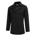 thumbnail image 5 of COOFANDY Mens Coat Double Breasted Short Trench Coat, Business Casual Knee-Length Overcoat with Lapel Collar, Slim Fit for Fall and Winter, 5 of 10