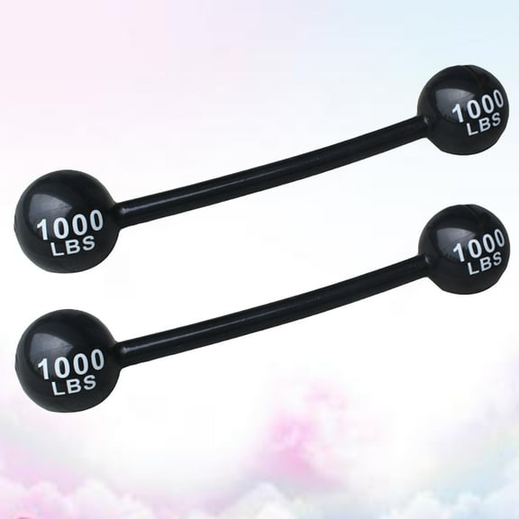 KONTONTY 2Pcs Inflatable Barbell Toy For Kids Intelligence Development Black 120x7.9x7.9in