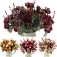 thumbnail image 4 of SPRING PARK 1 Bouquet 21 Head Artificial Rose Bouquet Silk Fake Flower Wedding Party Home Decor Art, 4 of 7