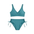 thumbnail image 4 of Gamivast Swimsuits for Women Bikini Sets Push up Wrap Front Top Lace up Side Bottom Tummy Control Two Piece Bathing Suits Beach Vacation, 4 of 6