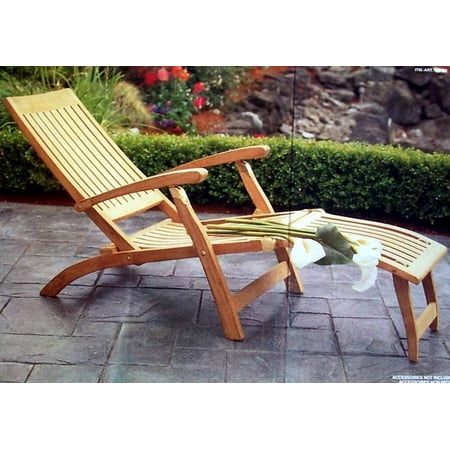 Wholeteak Outdoor Patio Grade A Teak Wood Multi Position Steamer Lounger Chair Furniture Only Wmchst