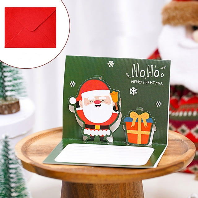 Cqxid Greeting Card Under $5 3D Three Dimensionals Greeting Card Creative Christmas Message Card Holiday Greeting Card