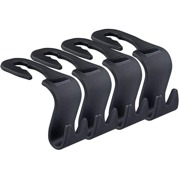 Ganchos para coche, soporte para bolsos en el asiento trasero (juego de 4, negro)
