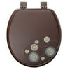 Ginsey Vinyl Soft Seat, Chocolate Mod Circles