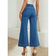 thumbnail image 4 of Chase Secret Women's Wide Leg Jeans High Waisted Stretchy Barrel Slouchy Denim Pants, 4 of 6