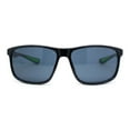 thumbnail image 2 of Mens Traditional 90s Classic Rectangle Sport Plastic Aerodynamic Sunglasses Black Green - Black, 2 of 4